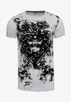 T-Shirt Print - Grau 9 T-Shirt Print - Grau -Sommerkleidung Für Herren 172d4667732a4a57b9aa5eb1fe711f62 1