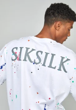 SikSilk PAINT SPLATTER OVERSIZED - T-Shirt Print - White 9 SikSilk PAINT SPLATTER OVERSIZED - T-Shirt Print - White -Sommerkleidung Für Herren 2265f8cbd06e4931968766fea17fe086