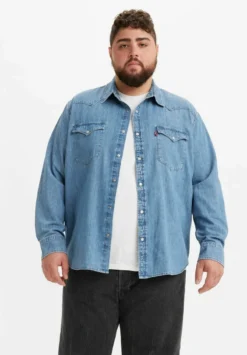 BIG CLASSIC WESTERN - Hemd - Franklin Stone Wash - Med Indigo