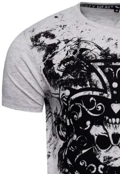 T-Shirt Print - Grau 8 T-Shirt Print - Grau -Sommerkleidung Für Herren 27baecc2a7b14a51a38c0dc645eef95d