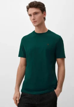 S.Oliver MIT LOGO STICKEREI - T-Shirt Basic - Tannengrün
