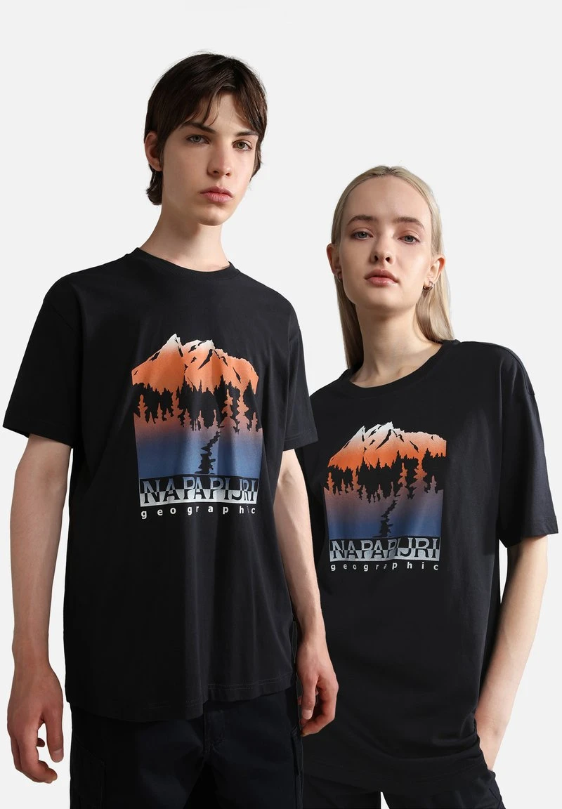 Napapijri S HILL - T-Shirt Print - Black 1 Napapijri S HILL - T-Shirt Print - Black