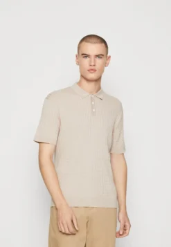 Selected Homme SLHMADDEN CABLE - Poloshirt - Fog Melange