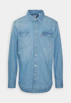 BIG CLASSIC WESTERN - Hemd - Franklin Stone Wash - Med Indigo -Sommerkleidung Für Herren 4bcabd5ee3bd41b983ca30633b9d1f7e