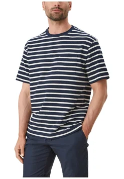 S.Oliver RAYÉ DOTÉ D’UNE POCHE-POITRINE - T-Shirt Print - Navy Stripes -Sommerkleidung Für Herren 510da7f13ae94bdba9cdd979d4e09737