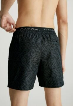 Calvin Klein Swimwear DOUBLE WAISTBAND CORE SOLIDS - Badeshorts - Zigzag Logo Grey Aop -Sommerkleidung Für Herren 51f398571a4c4187abc51f9276f6c9c1