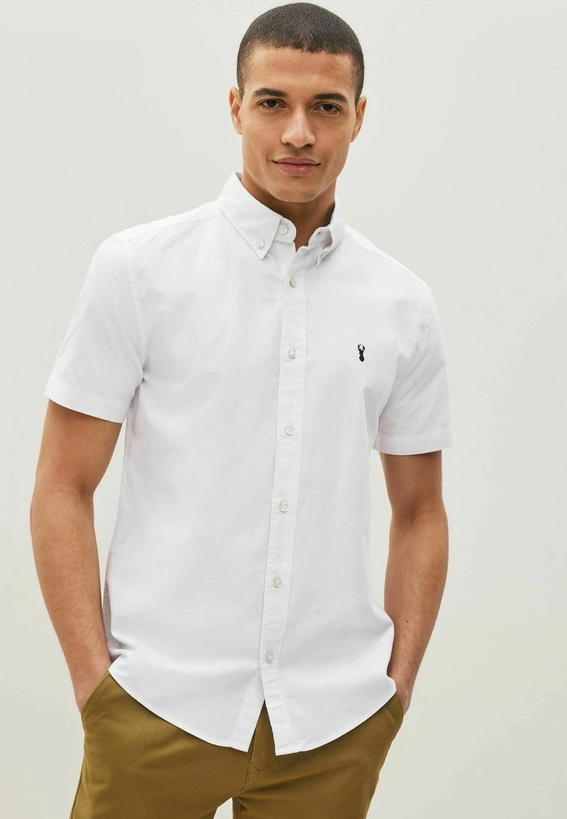 Next SHORT SLEEVE OXFORD WITH STAG - Hemd - White 1 Next SHORT SLEEVE OXFORD WITH STAG - Hemd - White