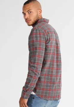 Pier One Hemd - Grey/coral -Sommerkleidung Für Herren 62192d2e542d4a69a08273483006118b