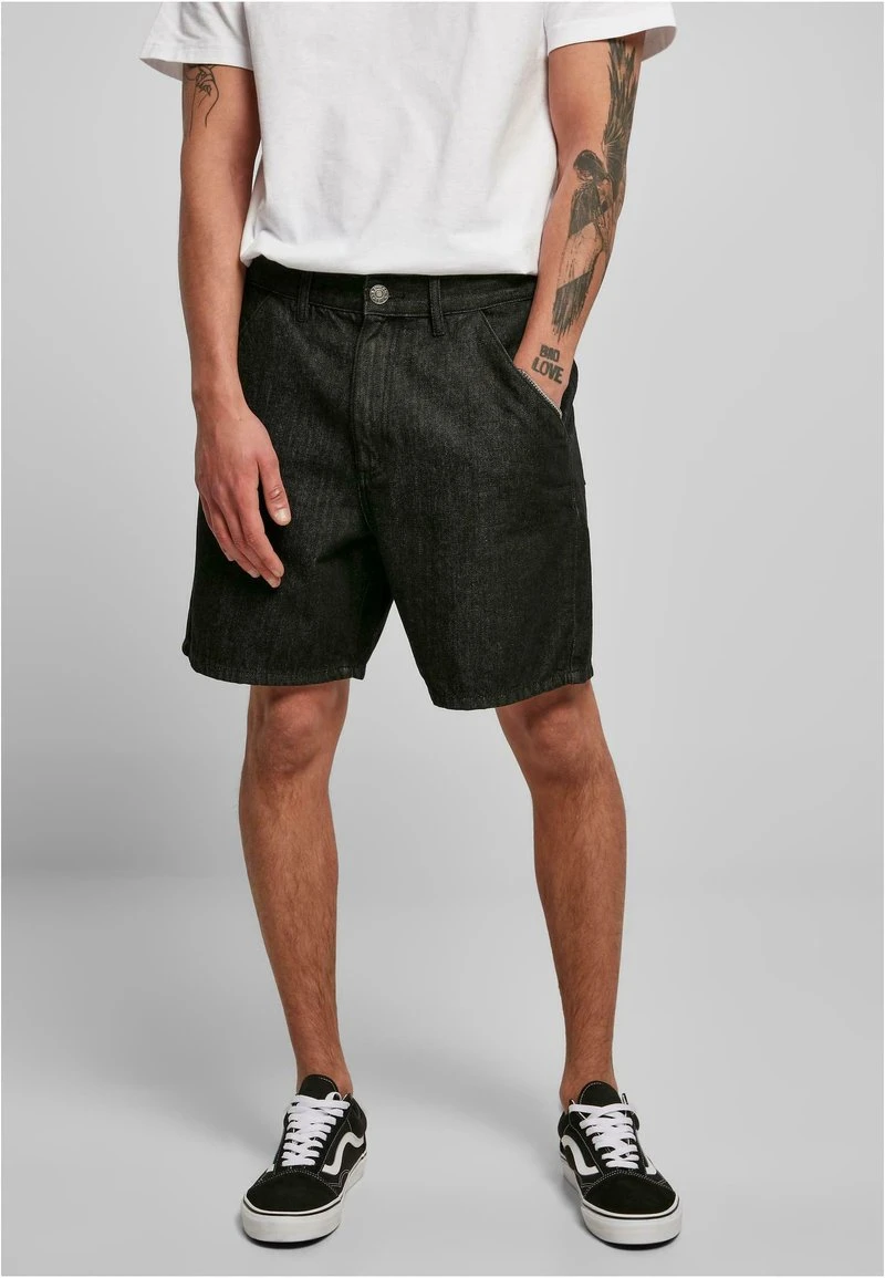 URBAN CLASSICS ORGANIC DENIM BERMUDA SHORTS - Jeans Shorts - Black Washed 1 URBAN CLASSICS ORGANIC DENIM BERMUDA SHORTS - Jeans Shorts - Black Washed