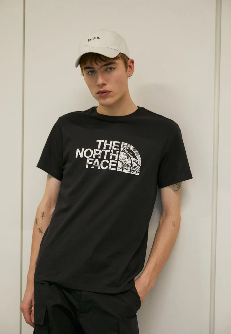 The North Face WOODCUT DOME TEE - T-Shirt Print - Black 1 The North Face WOODCUT DOME TEE - T-Shirt Print - Black