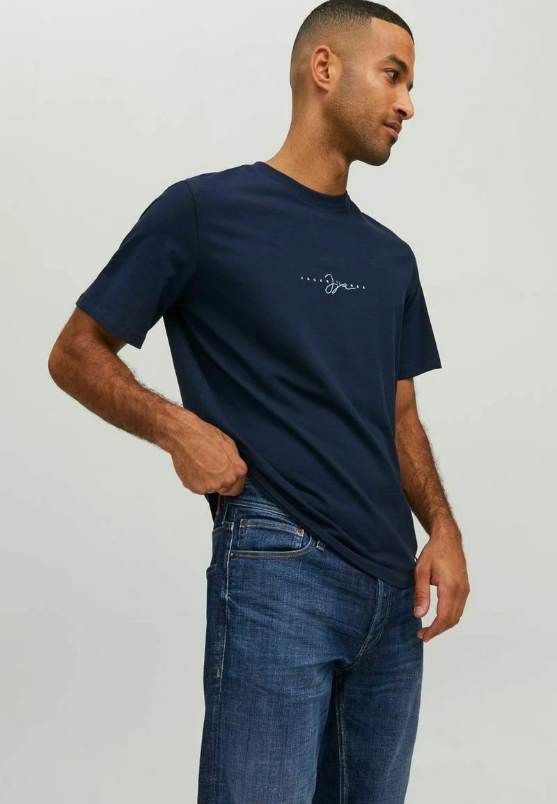Jack & Jones CREW NECK - T-Shirt Basic - Navy Blazer 1 Jack & Jones CREW NECK - T-Shirt Basic - Navy Blazer
