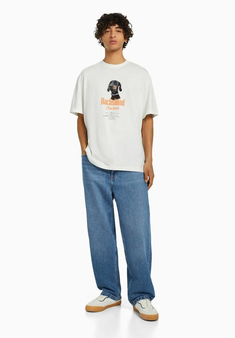 BERSHKA SHORT SLEEVE - T-Shirt Print - White 2 BERSHKA SHORT SLEEVE - T-Shirt Print - White – Bild 2