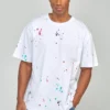 SikSilk PAINT SPLATTER OVERSIZED - T-Shirt Print - White