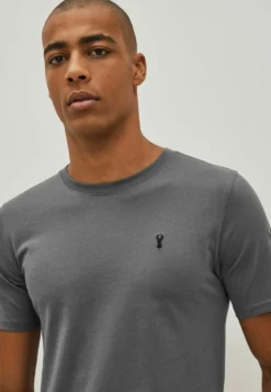 Next 4 PACK SLIM FIT - T-Shirt Basic - White Slate Grey Blue Navy -Sommerkleidung Für Herren c83790e46ddc4beda434c2f12aace713