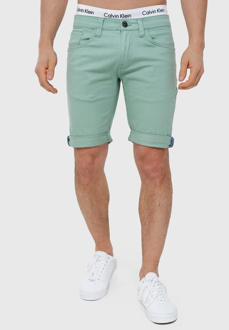 Indicode Jeans VILLEURBANNE - Jeans Shorts - Granite Green 1 Indicode Jeans VILLEURBANNE - Jeans Shorts - Granite Green