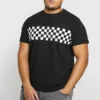 URBAN CLASSICS CHECK PANEL TEE PLUS SIZE - T-Shirt Print - Black/white
