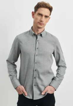 SLIM FIT - Hemd - Light Grey -Sommerkleidung Für Herren ddfe461fa694403e83e30dc97321def9 1