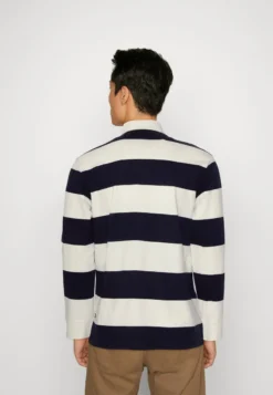 TOM TAILOR Denim RELAXED STRIPE - Poloshirt - Navy -Sommerkleidung Für Herren e535f91a4f1b4974b7d3d8bff75959c1