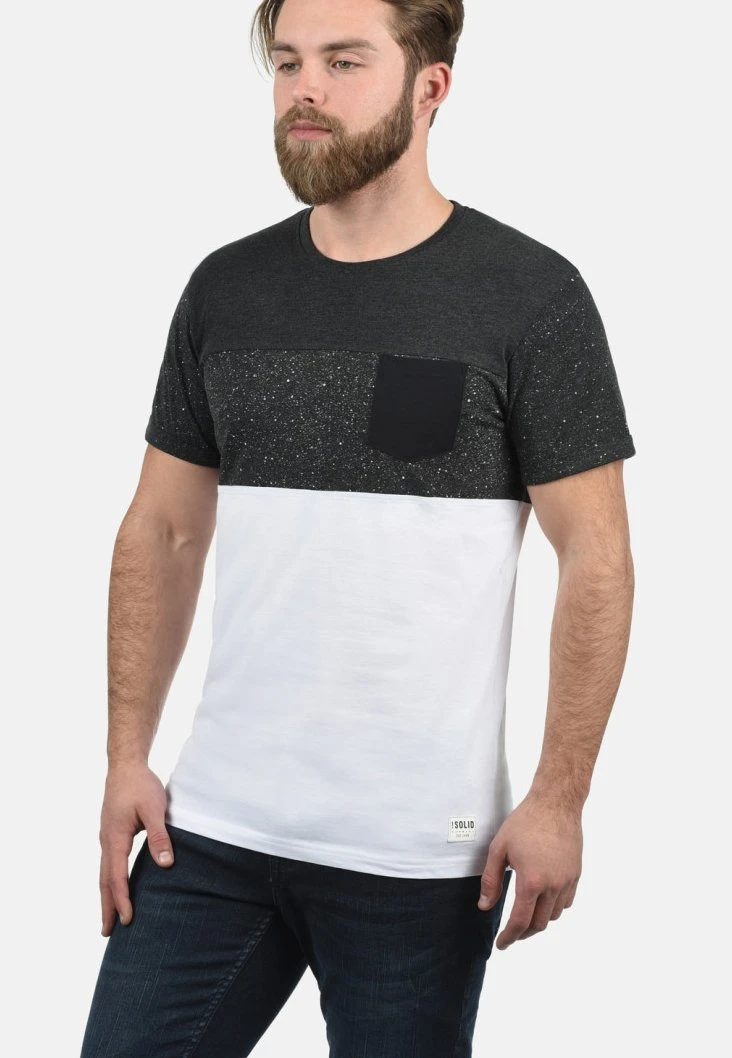 Solid SDKOLD - T-Shirt Print - Dark Grey Melange 1 Solid SDKOLD - T-Shirt Print - Dark Grey Melange