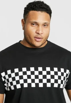 URBAN CLASSICS CHECK PANEL TEE PLUS SIZE - T-Shirt Print - Black/white 9 URBAN CLASSICS CHECK PANEL TEE PLUS SIZE - T-Shirt Print - Black/white -Sommerkleidung Für Herren f37e952a3cf74df39bdedcc553fd60b4